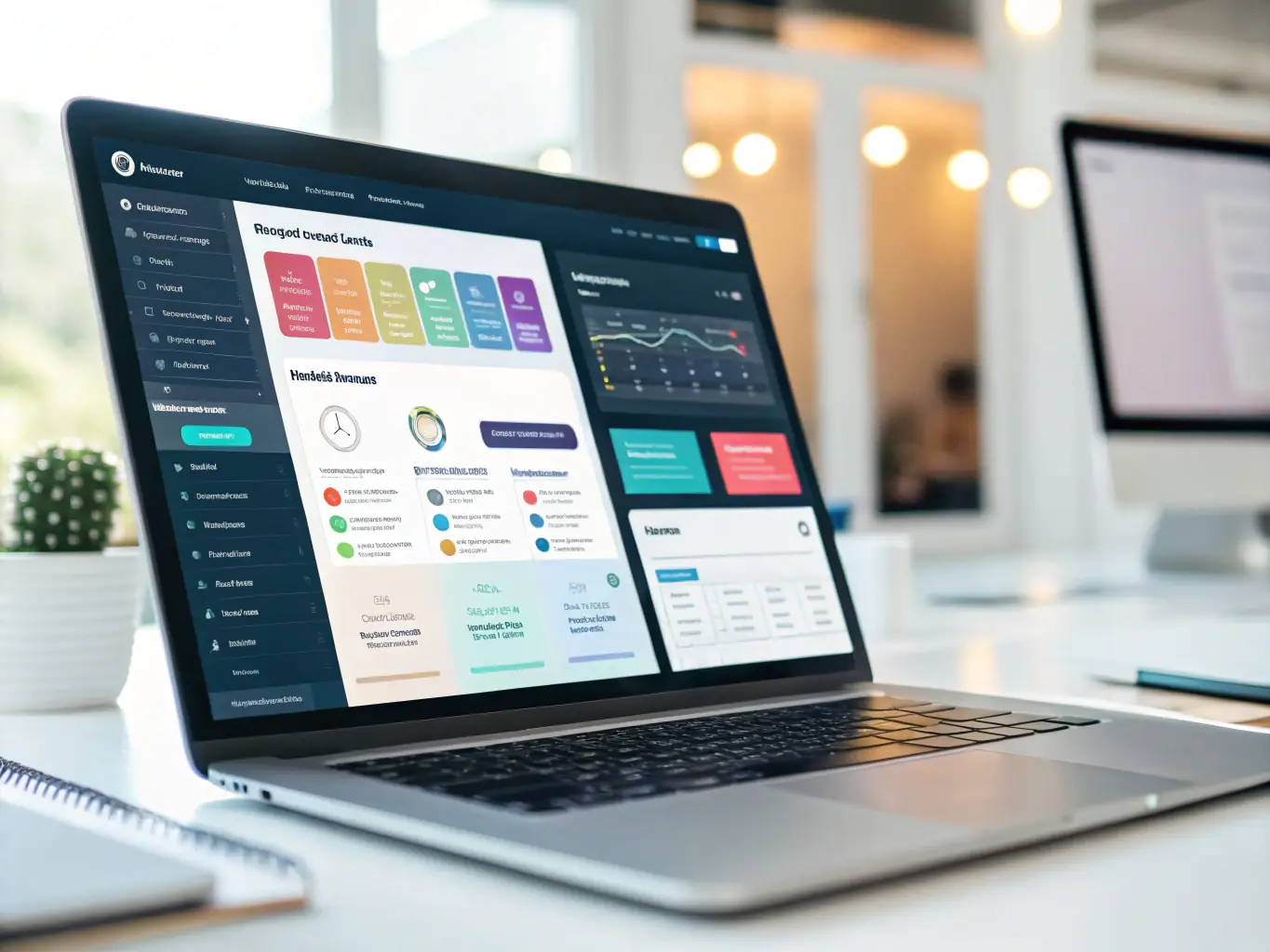 A modern website interface showcasing automated processes and user-friendly design elements.